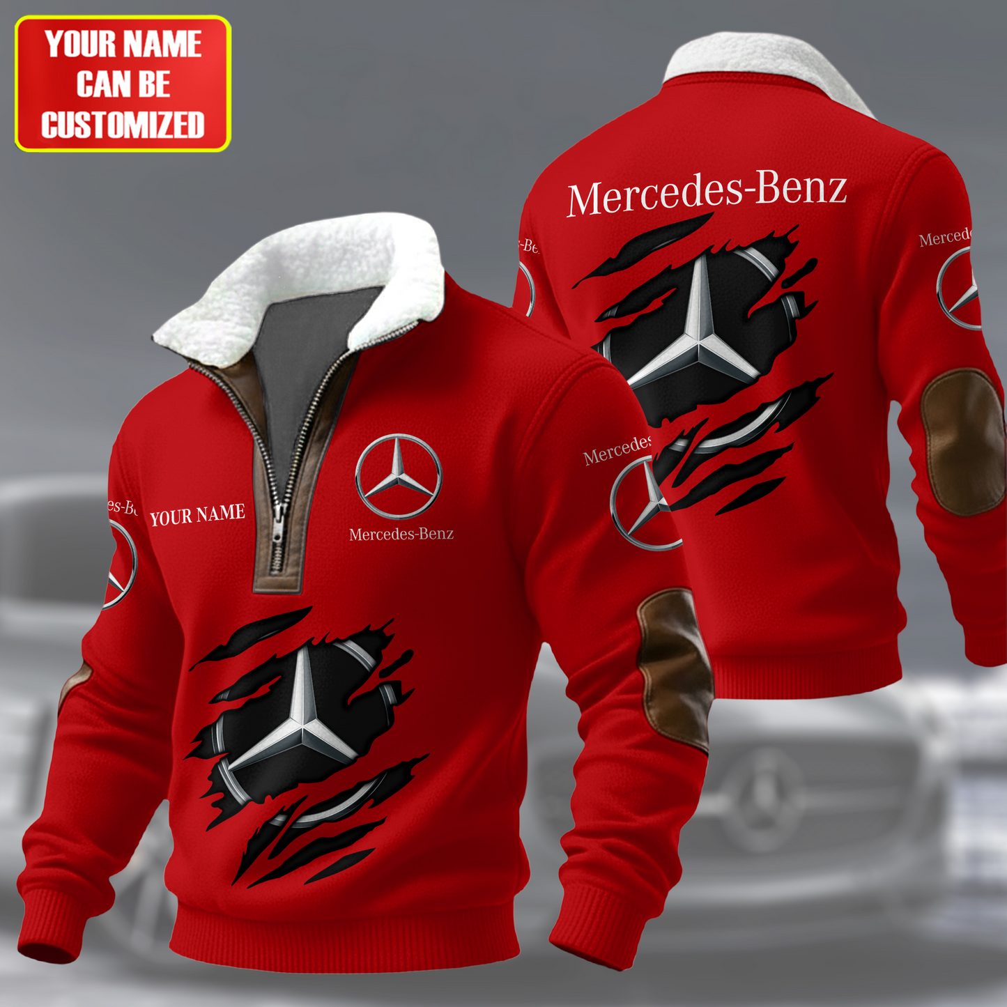 Personalized Merc Fur Zipper Pullover Shirt