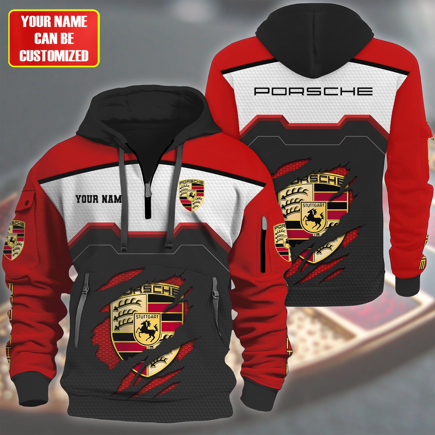 Personalized Pors 3D Zip-Hoodie Cotton Jacket