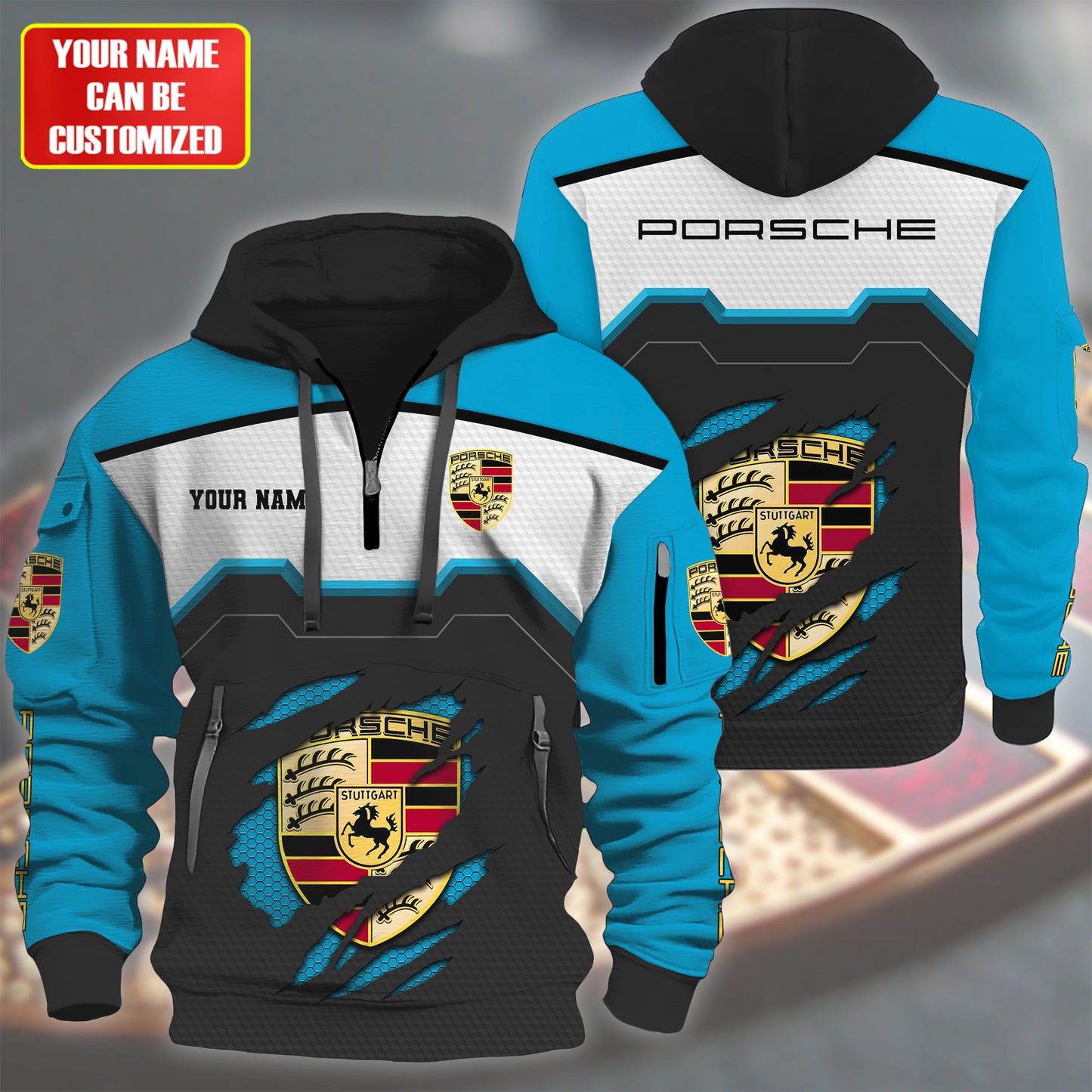 Personalized Pors 3D Zip-Hoodie Cotton Jacket