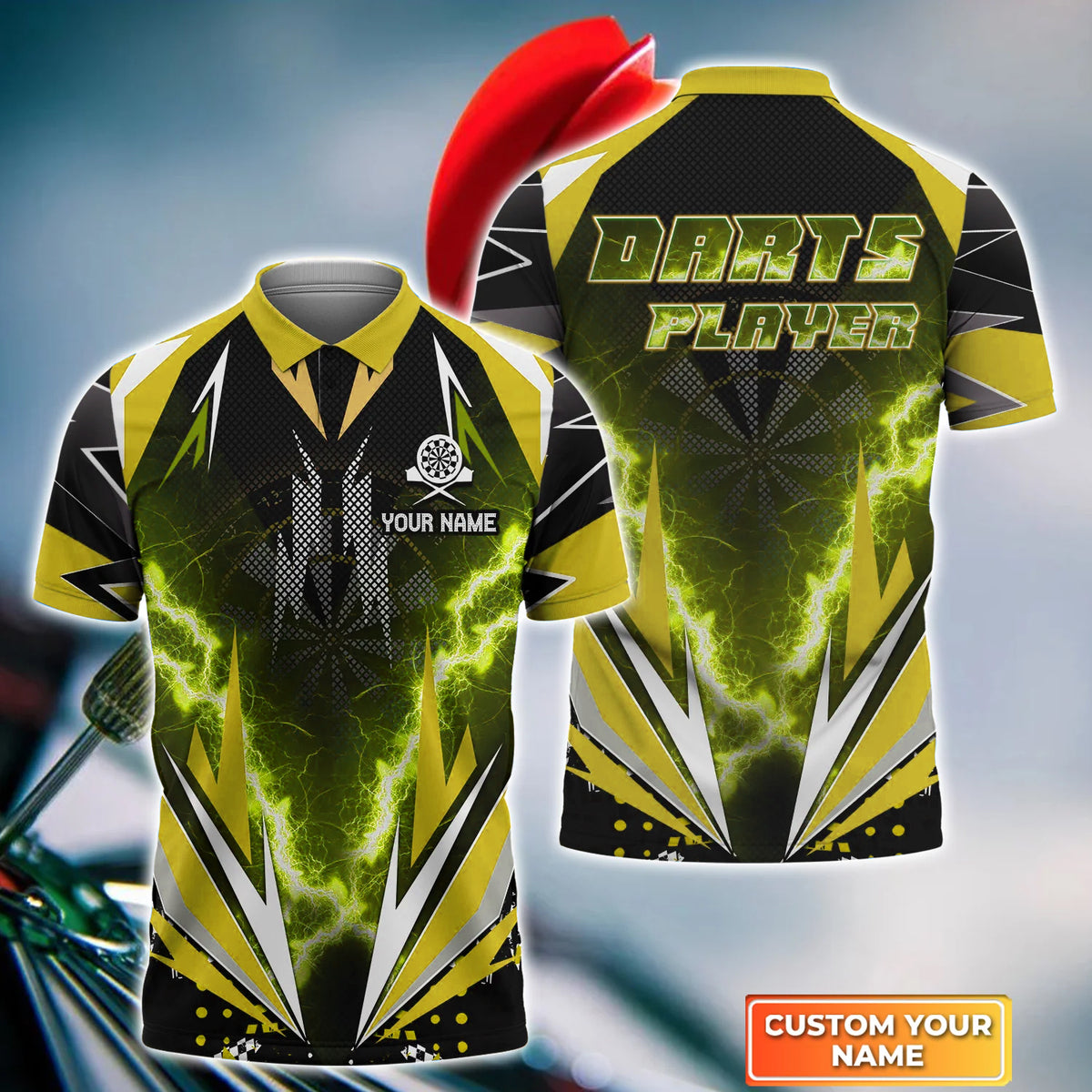 Personalized Name Darts Player All Over Printed Unisex Shirt Gold Version P160301