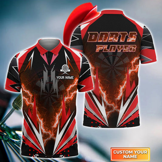 Personalized Name Darts Player All Over Printed Unisex Shirt Red Version P160301