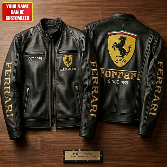 Fr Est.1939 Vintage Collar Leather Jacket