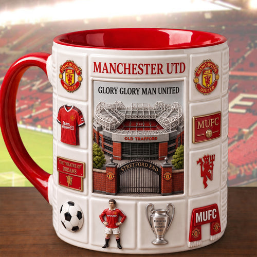 M.U Stadium Accent Mug , Cream Mug Gifts , Holiday Gifts V2