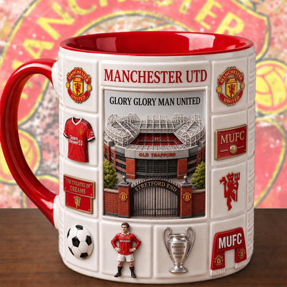 M.U Stadium Accent Mug , Cream Mug Gifts , Holiday Gifts V2