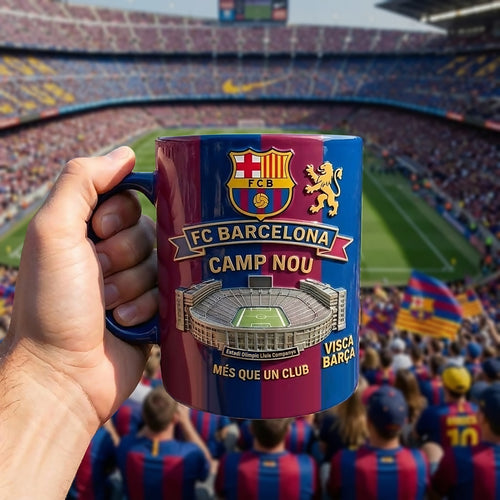 Barca FC Stadium Camp Now Accent Mug , Cream Mug Gifts , Holiday Gifts