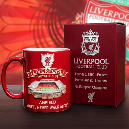LVP FC Stadium Anfied Accent Mug , Cream Mug Gifts , Holiday Gifts