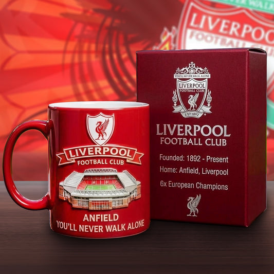 LVP FC Stadium Anfied Accent Mug , Cream Mug Gifts , Holiday Gifts