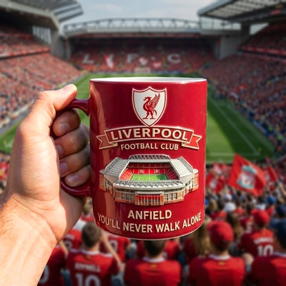 LVP FC Stadium Anfied Accent Mug , Cream Mug Gifts , Holiday Gifts