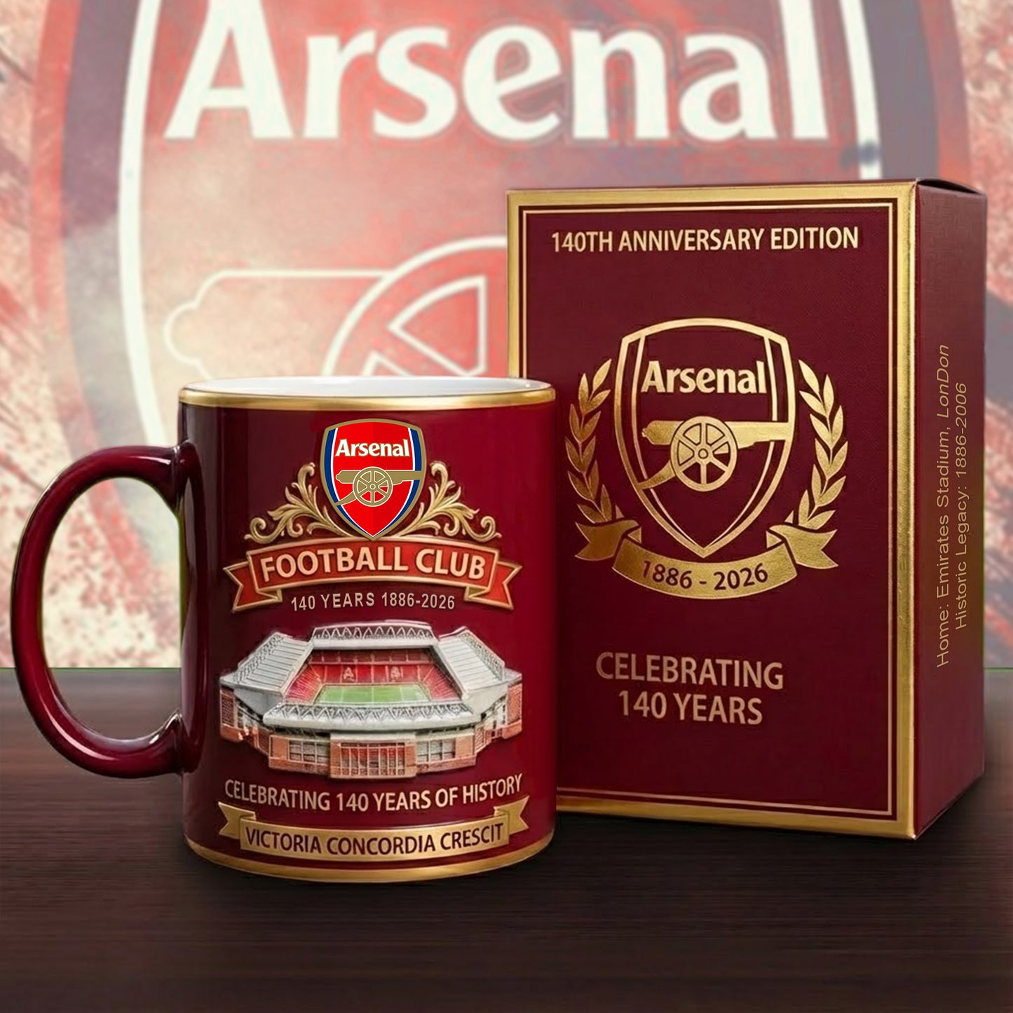 Arsenal Celebrating 140 Years Accent Mug , Cream Mug Gifts , Holiday Gifts