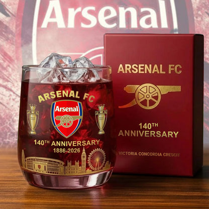 Arsenal 140 Years Anniversary Whisky , Arsenal Anniversary Edition Whiskey Glass , Holiday Gift