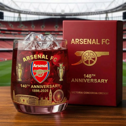 Arsenal 140 Years Anniversary Whisky , Arsenal Anniversary Edition Whiskey Glass , Holiday Gift