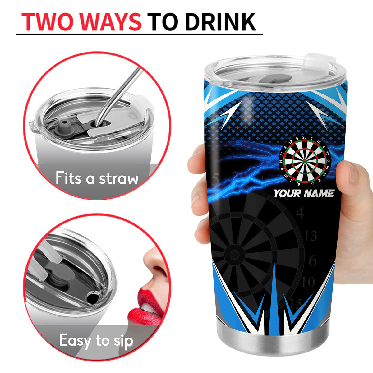 Personalized Name Darts Tumbler 20oz 30oz Cup P180602