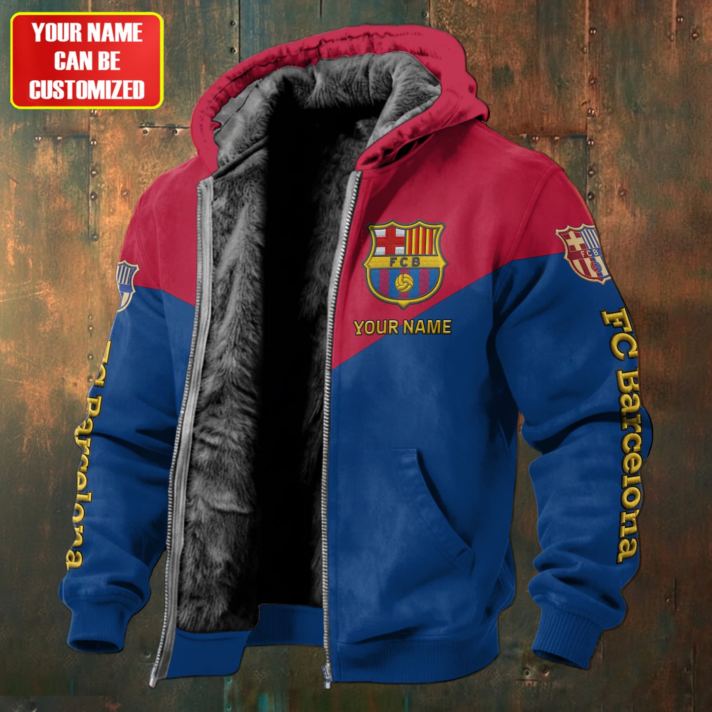 Personalized Barca FC Fleece inside Jacket