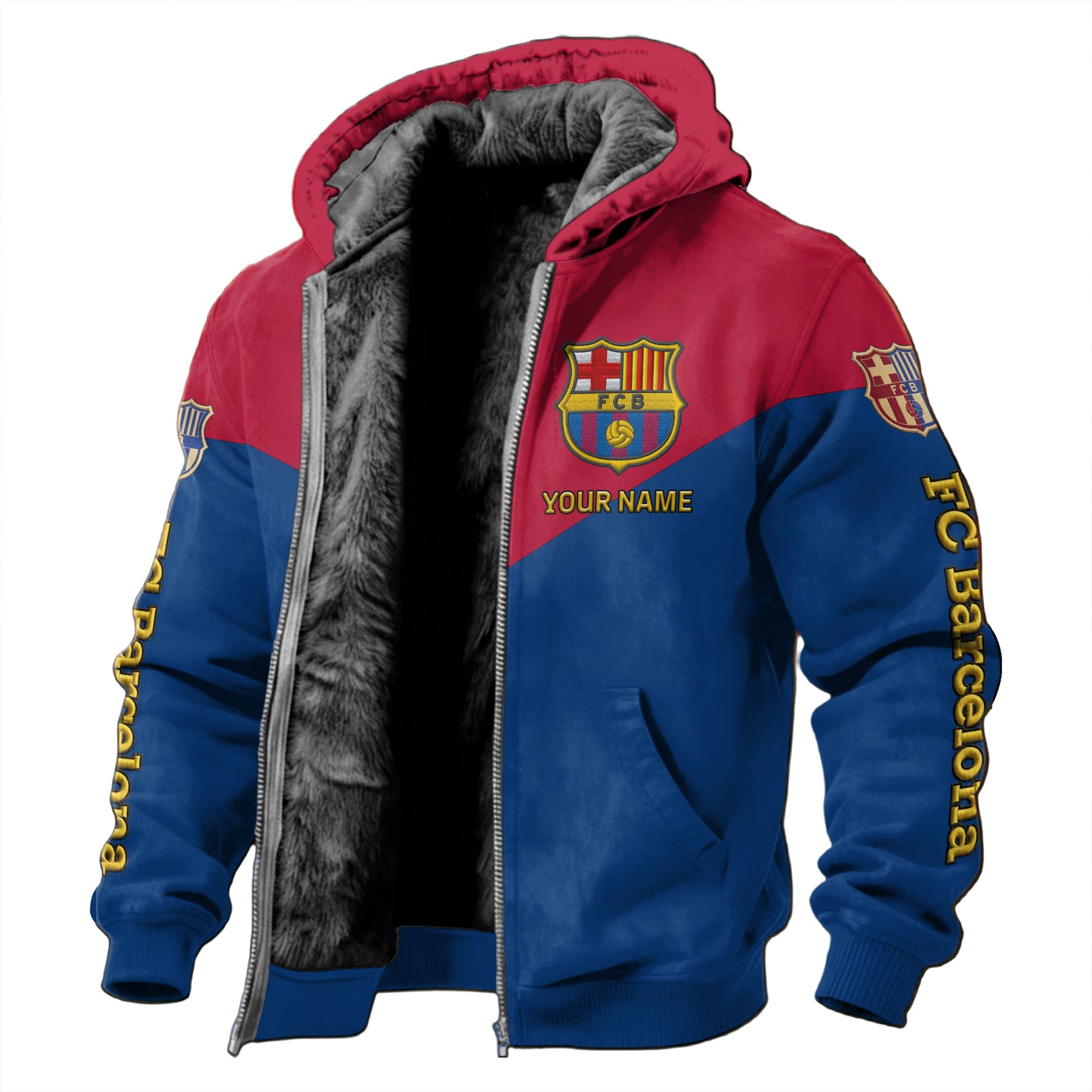 Personalized Barca FC Fleece inside Jacket