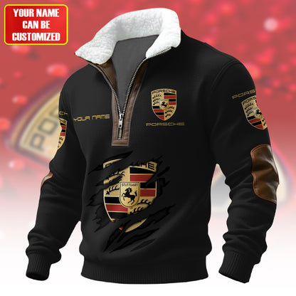 Personalized Pors Fur Zipper Pullover Shirt