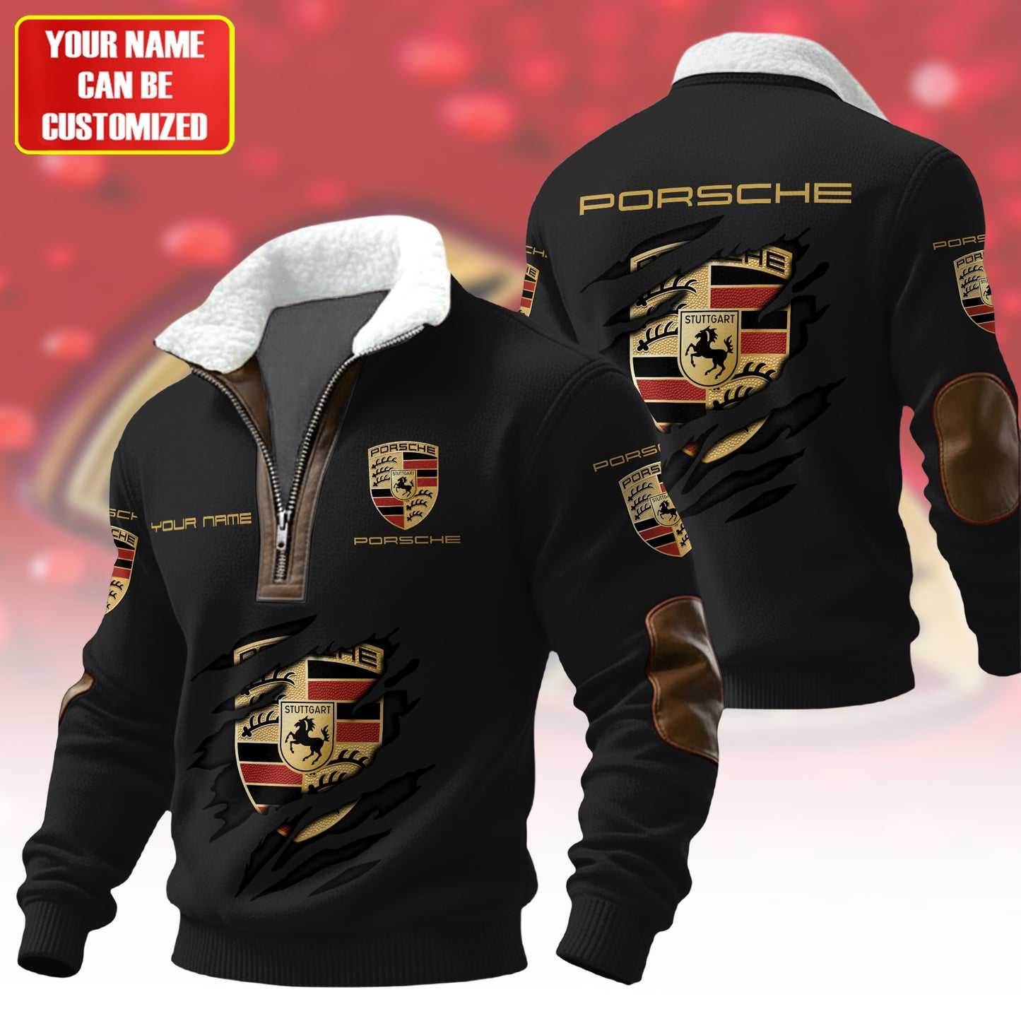 Personalized Pors Fur Zipper Pullover Shirt