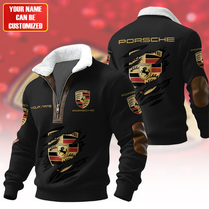 Personalized Pors Fur Zipper Pullover Shirt