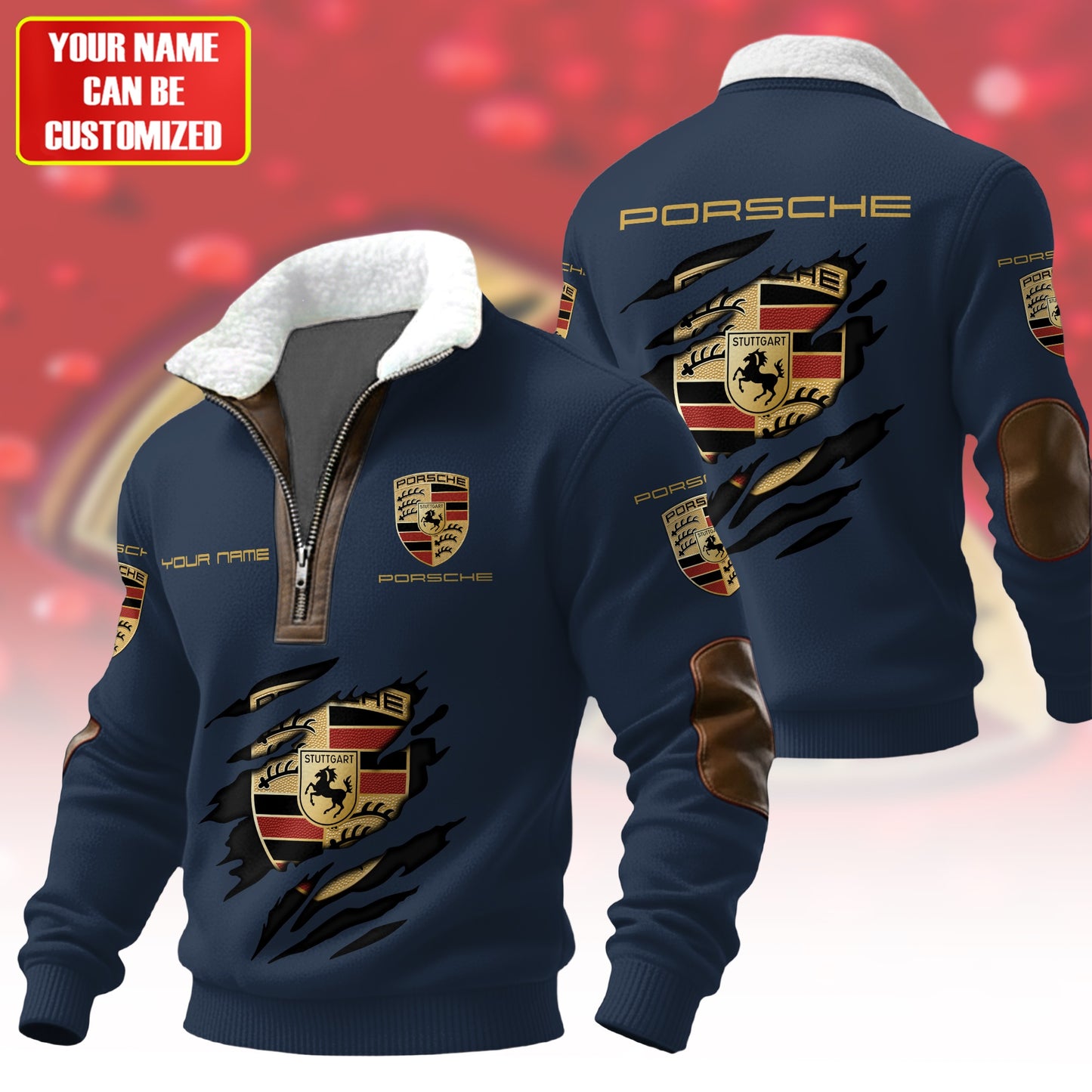 Personalized Pors Fur Zipper Pullover Shirt