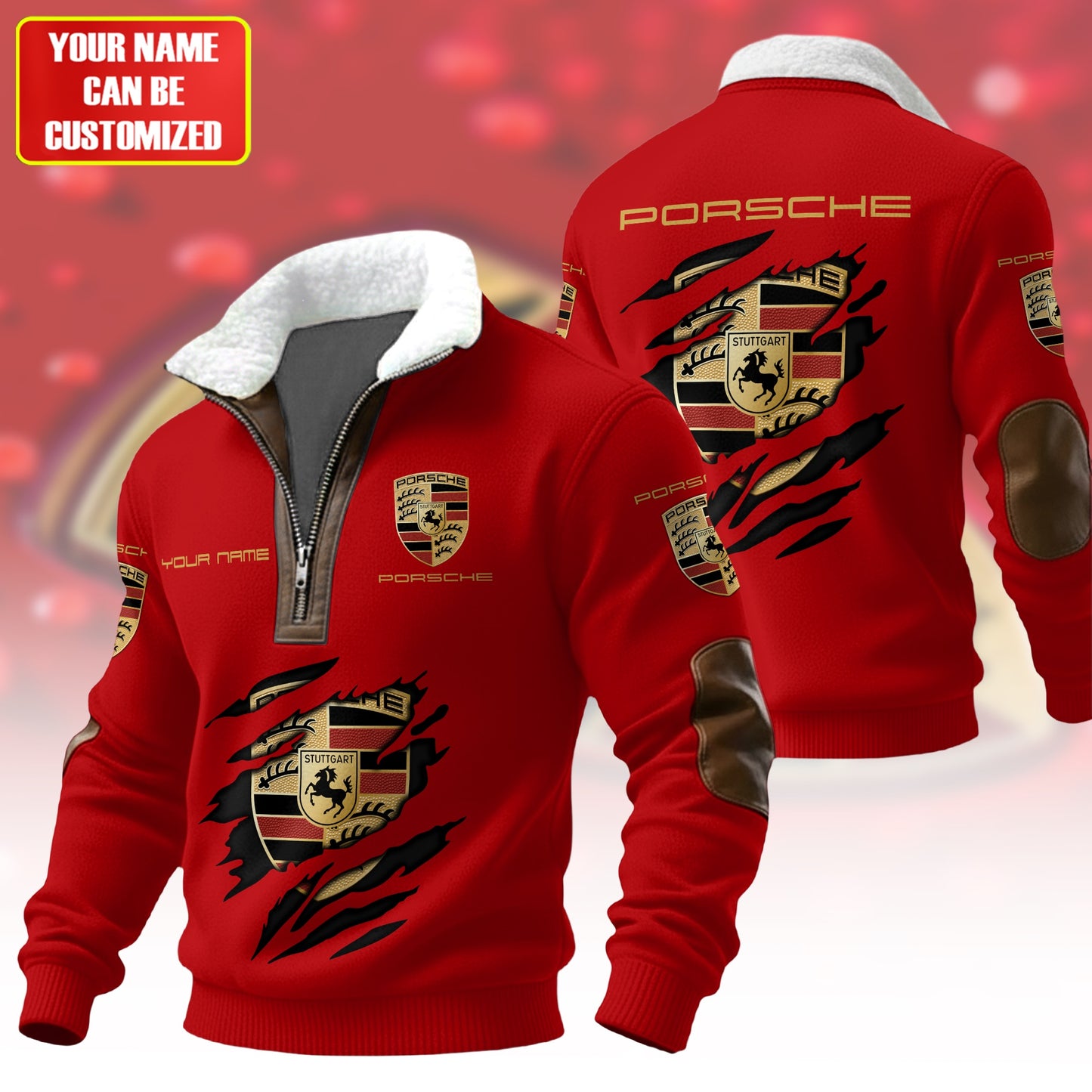 Personalized Pors Fur Zipper Pullover Shirt