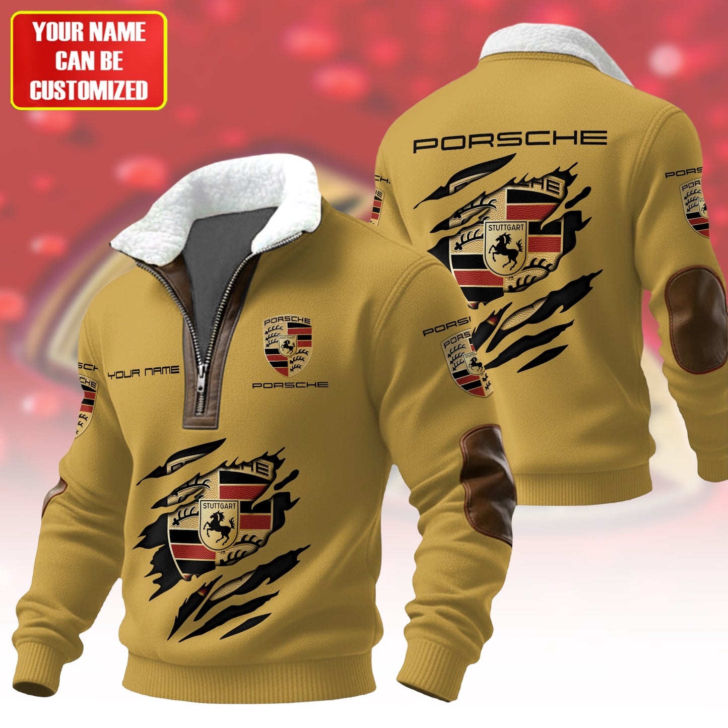 Personalized Pors Fur Zipper Pullover Shirt