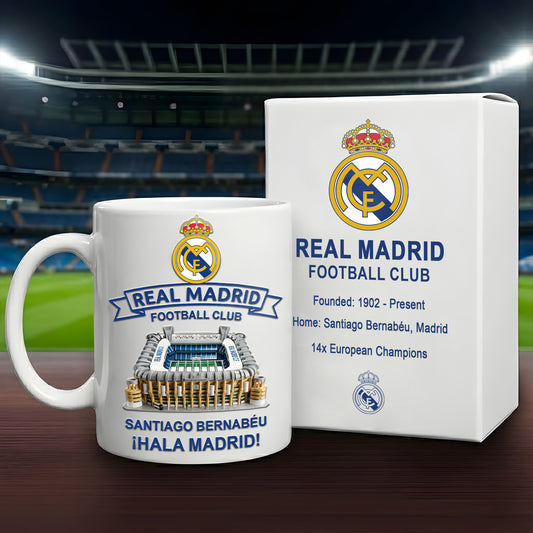 Real Hala Madrid Stadium Accent Mug , Cream Mug Gifts , Holiday Gifts