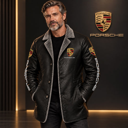 Personalized Pors Model Leather Fleece Winter Coat