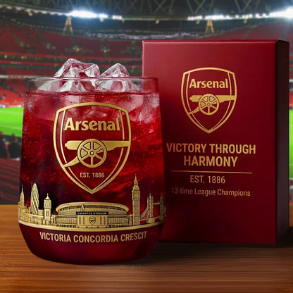 Arsenal 1886 Victoria Whisky , Arsenal Anniversary Whiskey Glass , Holiday Gift