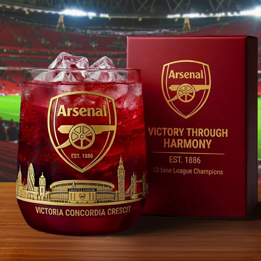 Arsenal 1886 Victoria Whisky , Arsenal Anniversary Whiskey Glass , Holiday Gift