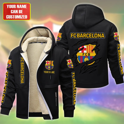 Personalized Barcelona Fleece 3D Unisex Hooded Jacket