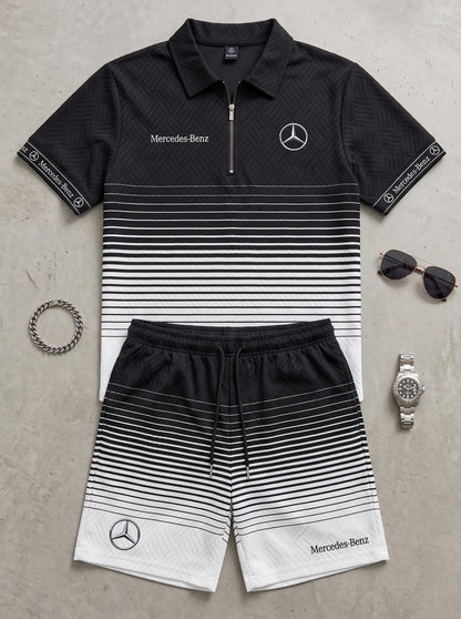 Personalized Merc Liberal All Over Printed Zipper Polo and Shorts
