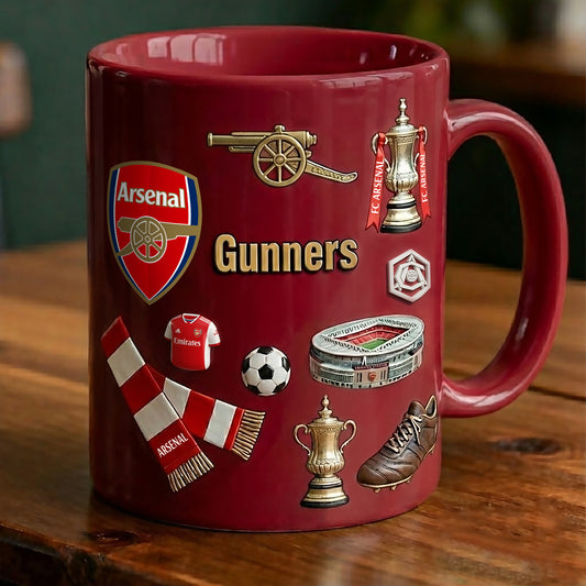 Arsenal FC Accent Mug , Cream Mug Gifts , Holiday Gifts
