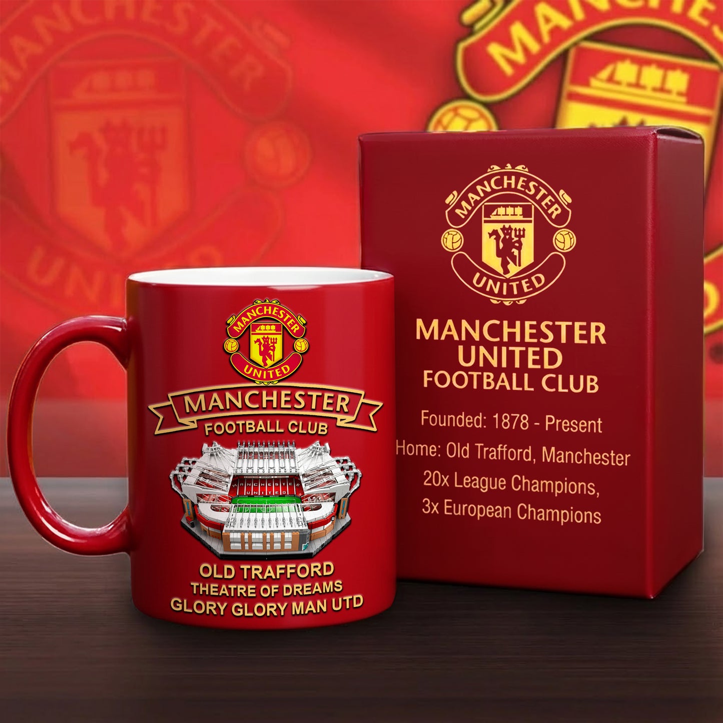 M.U FC Stadium Accent Mug , Cream Mug Gifts , Holiday Gifts