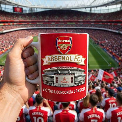 Arsenal FC Stadium Mug , Cream Mug Gifts , Holiday Gifts