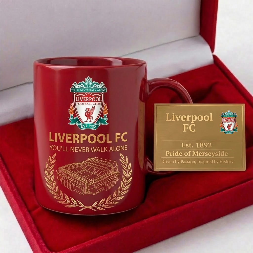 Lvp Anfield Stadium Accent Mug , Cream Mug Gifts , Holiday Gifts