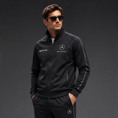 Personalized Merc Amg Zipper Stand Collar Jacket
