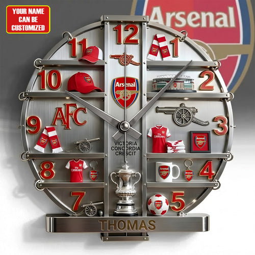 Arsenal FC Home Decorative 3D Visual Effect Acrylic Wall Clock