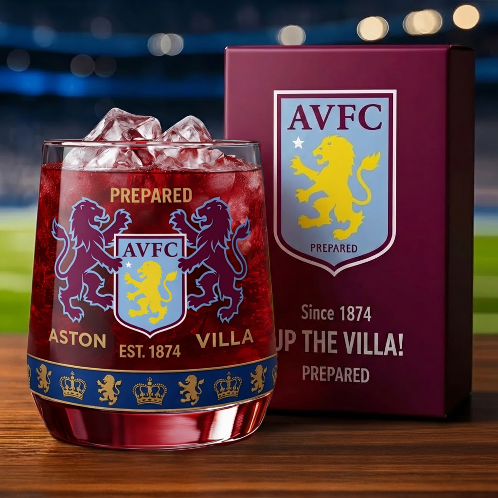 Aston Villa Est.1874 Whisky , Villa Whiskey Glass, Holiday Gifts