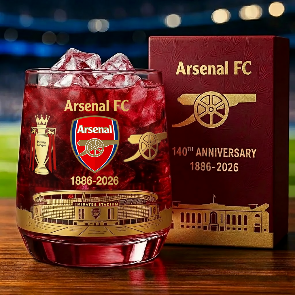 Ars 140 Years Anniversary Whisky , Arsenal Whiskey Glass, Holiday Gifts