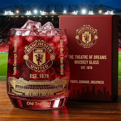 M.U Old Trafford Anniversary Whisky , M.U Whiskey Glass, Holiday Gifts