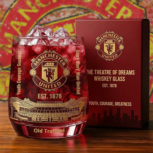 M.U Old Trafford Anniversary Whisky , M.U Whiskey Glass, Holiday Gifts
