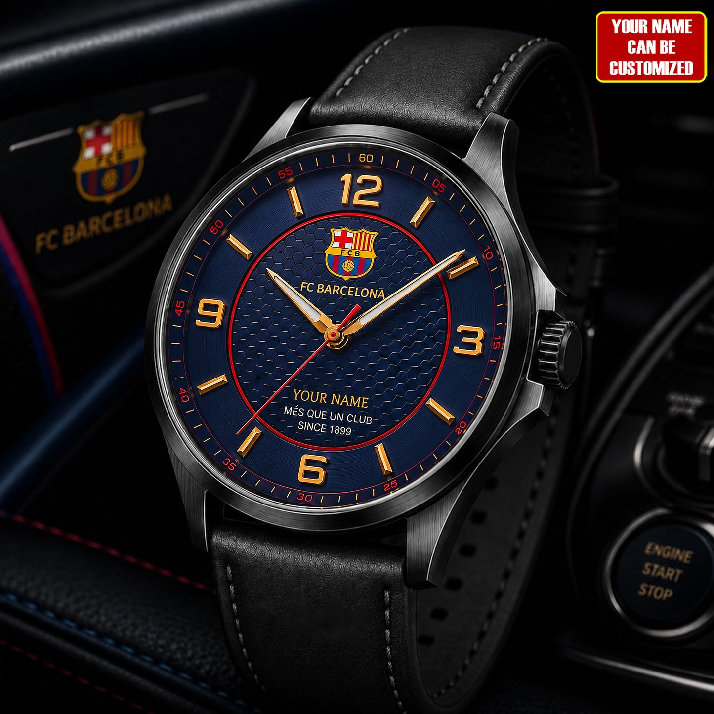 Personalized Barca FC Since 1899 Leather Strap Watch