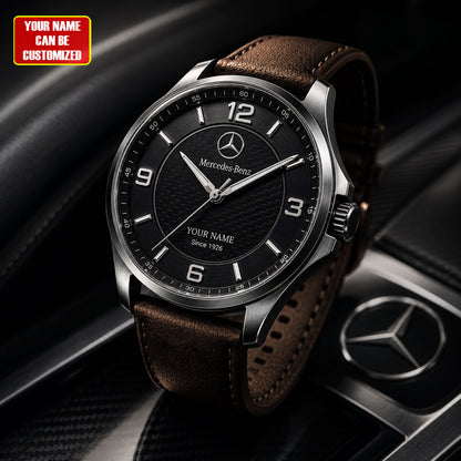 Personalized Merc Since 1926 Leather Strap Watch
