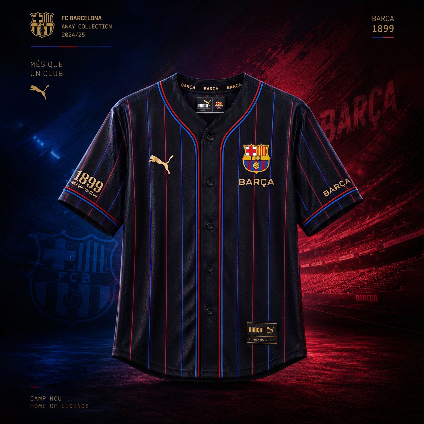 Personalized Barcelona x Pm - Baseball Jersey Shirt