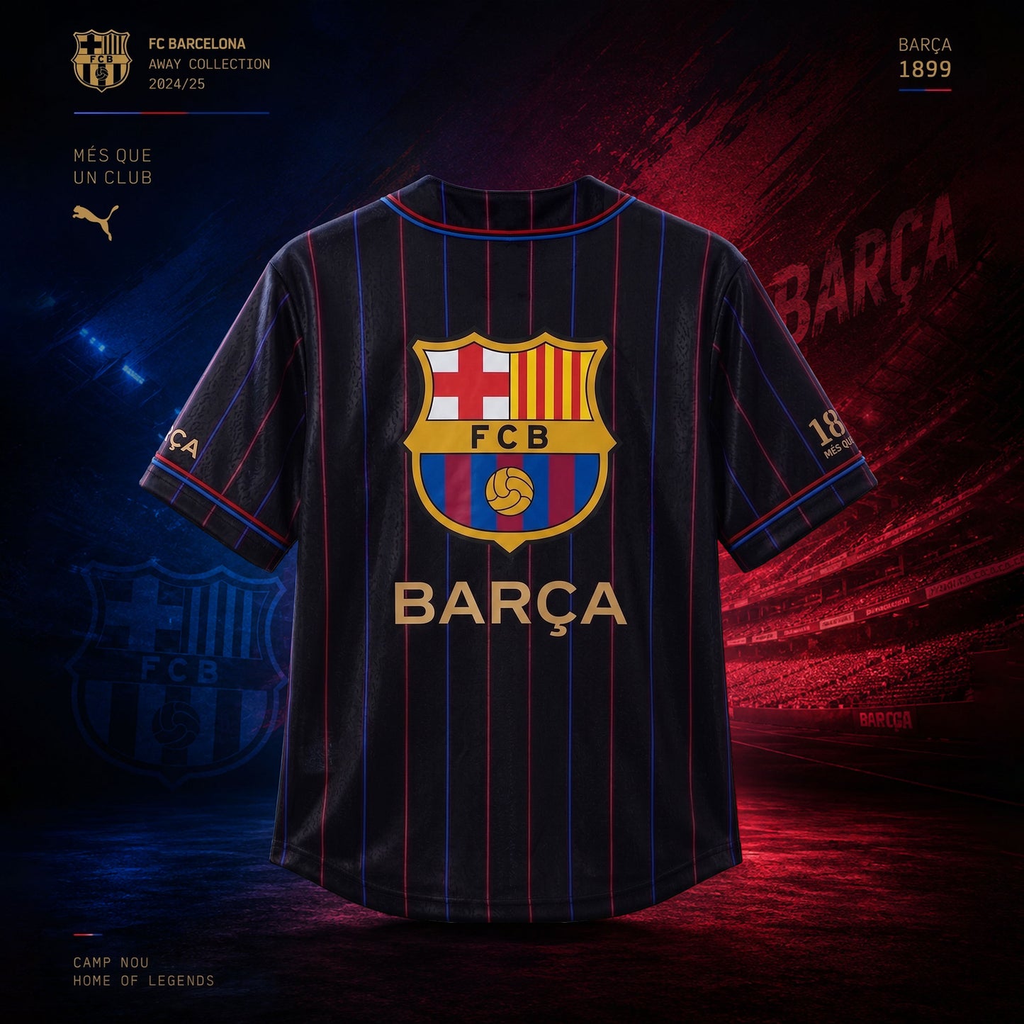 Personalized Barcelona x Pm - Baseball Jersey Shirt