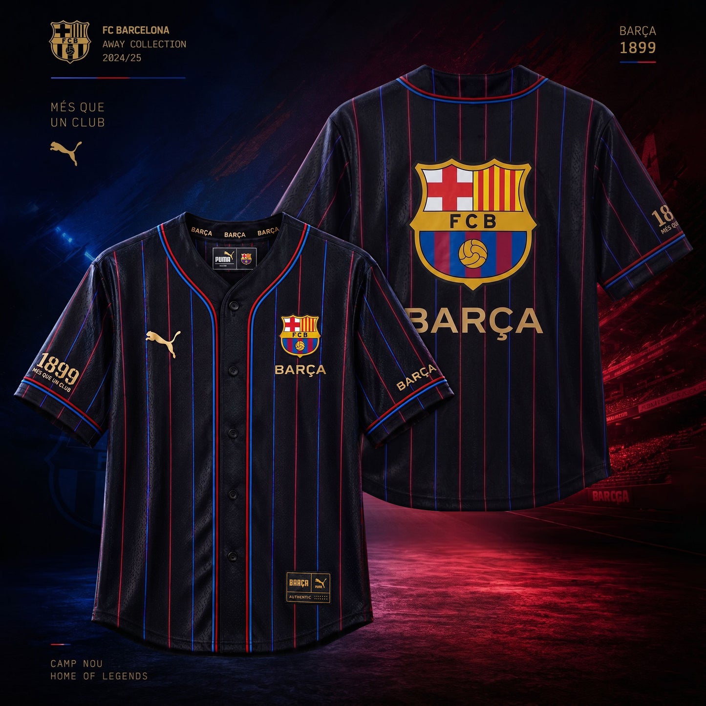 Personalized Barcelona x Pm - Baseball Jersey Shirt