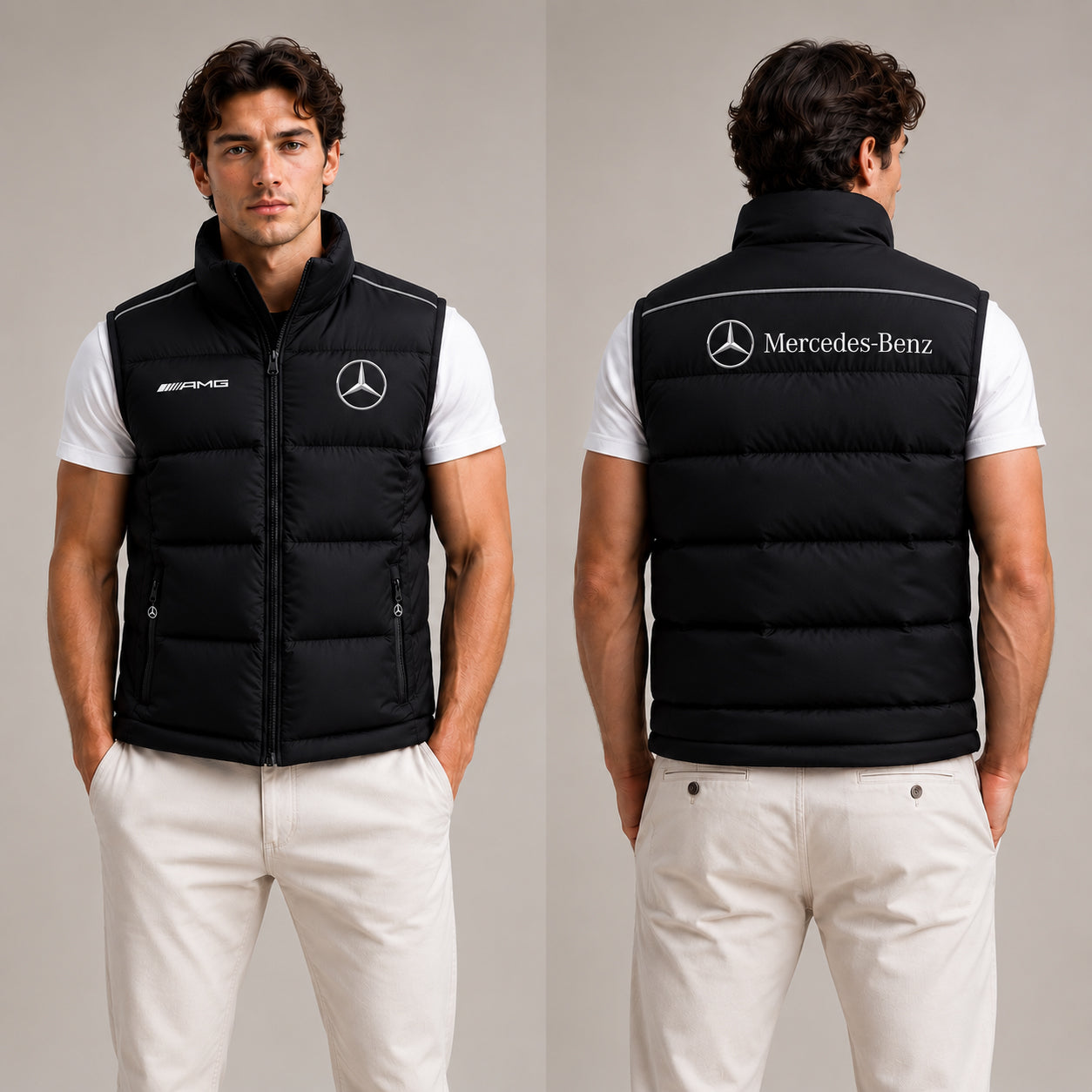 Mercedes Sleeveless Windproof Puffer Jacket