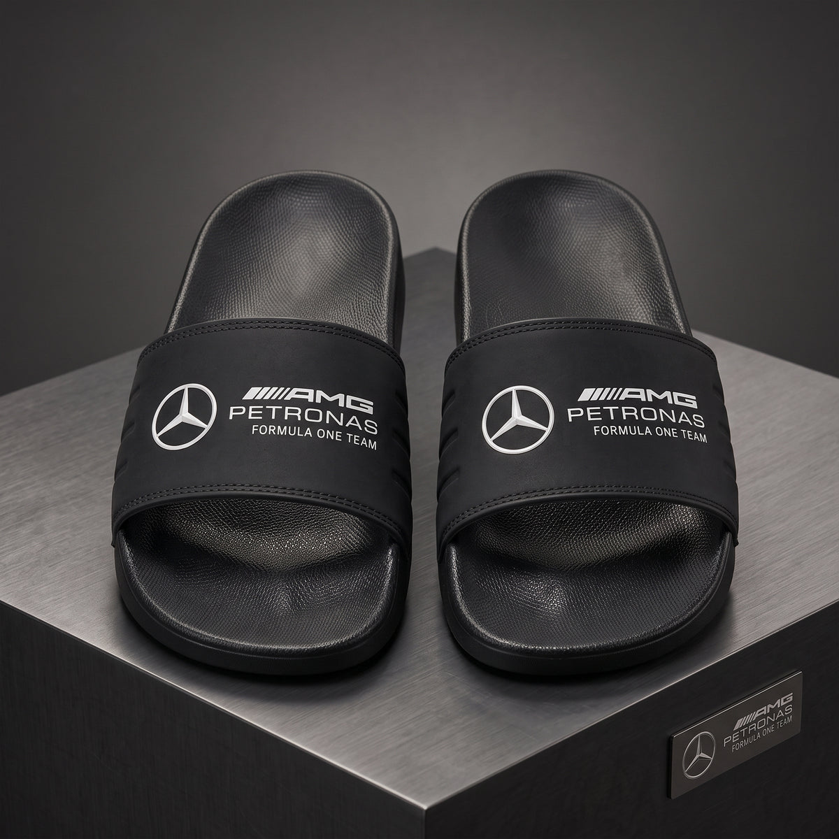 Merc AMG Petronas Slides Custom Leather Sandals