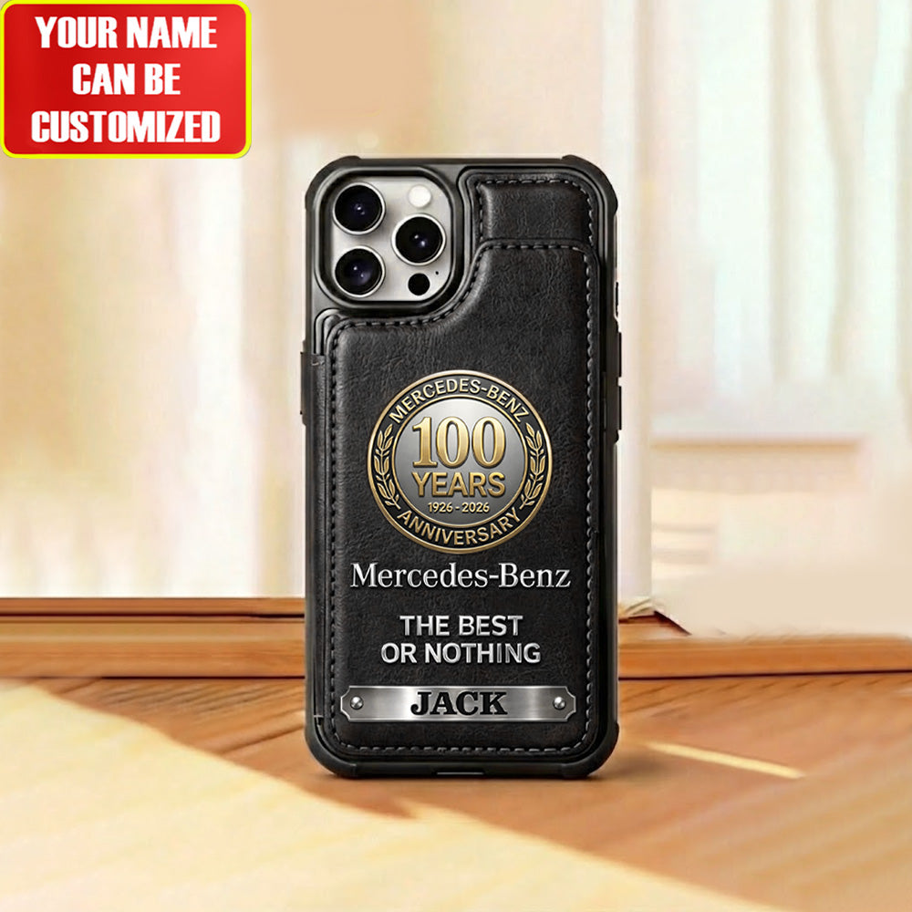 Mercedes 100th Edition - Personalized Merc Leather Phone Case