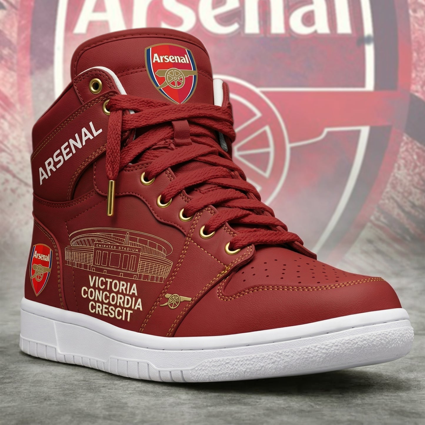 Arsenal AF1 High Emirates Staidum Custom Sneaker