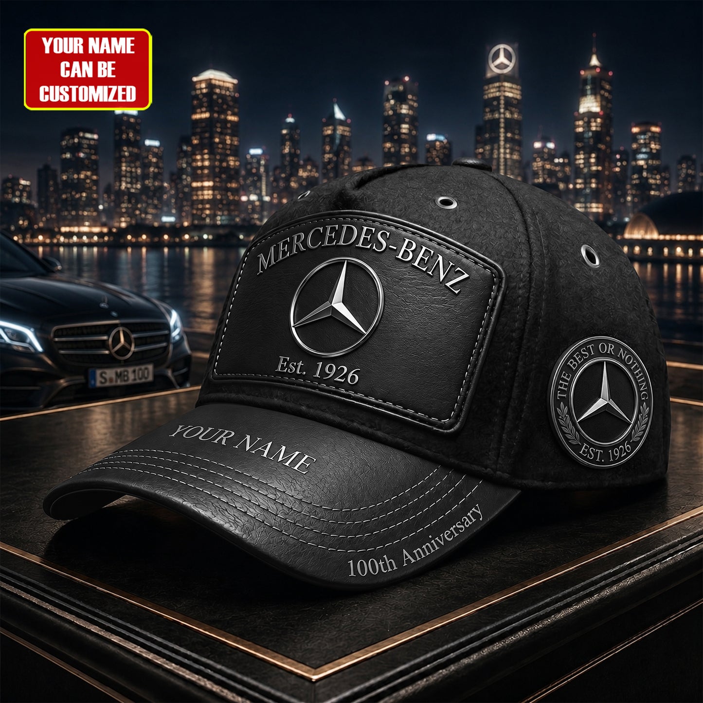 Personalized Merc Leather Vintage 100th Anniversary Classic Cap (1926-2026)